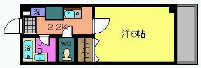 安田ビル(1K/3階)の間取り写真
