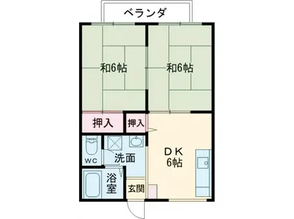 パナハイツ青木(2DK/1階)の間取り写真