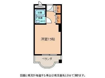 パンプキンハイツ(ワンルーム/3階)の間取り写真