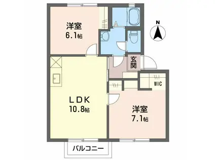 スプラウトハイツ A(2LDK/2階)の間取り写真