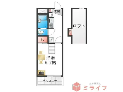 レオパレス北巽(1K/3階)の間取り写真