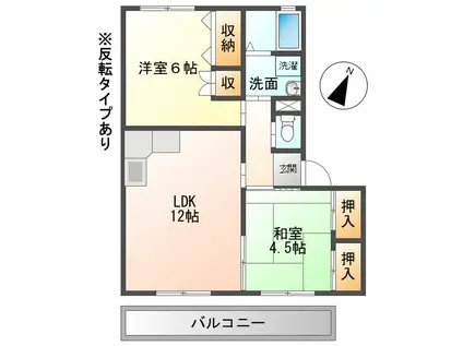 サンエステート佐久平(2LDK/2階)の間取り写真