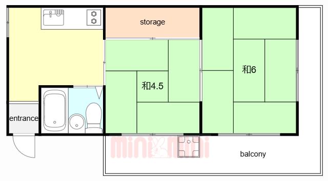 ラペ本山(2K/3階)の間取り写真