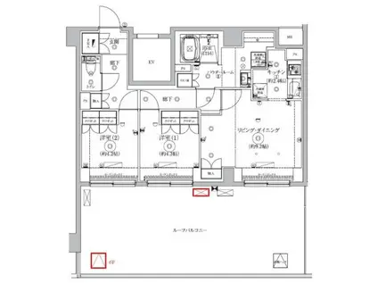 ジェノヴィア北池袋スカイガーデン(2LDK/6階)の間取り写真