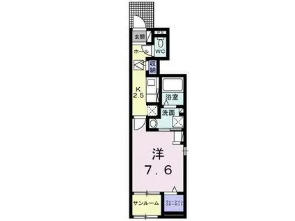 カトレアIV(1K/1階)の間取り写真