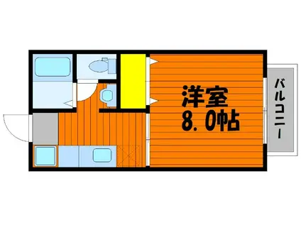 FINE I(1K/1階)の間取り写真