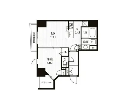 PEAKS神田(1LDK/4階)の間取り写真