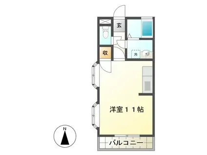 クララハウス(1K/2階)の間取り写真