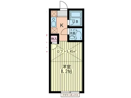 フォレストコート多摩美(1K/2階)の間取り写真