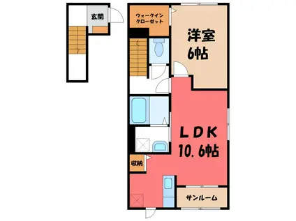 メゾン ド ファミーユ III(1LDK/2階)の間取り写真