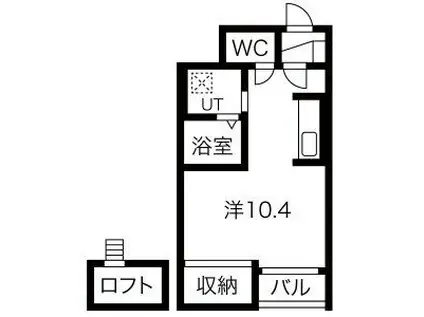 フェルトHANDEN(ワンルーム/1階)の間取り写真