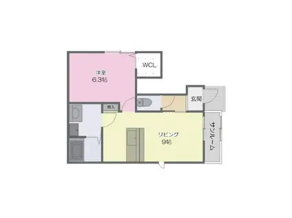 LOTUS新居(1LDK/1階)の間取り写真