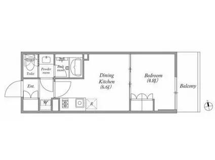 ディームス蔵前RESIDENCE(1DK/5階)の間取り写真