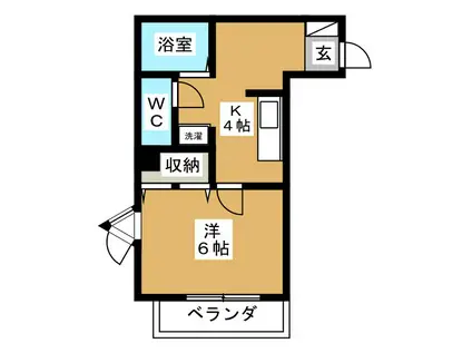 プレジオ馬込(1K/1階)の間取り写真