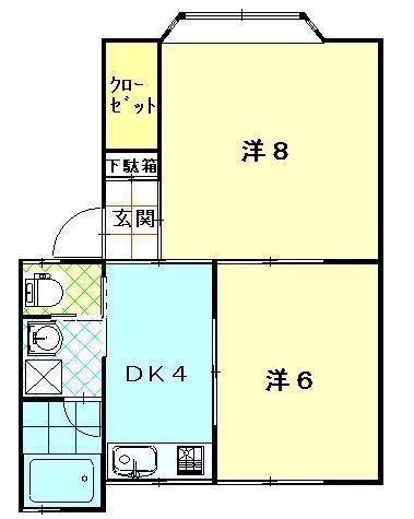 アーバンティ眞和(2K/1階)の間取り写真