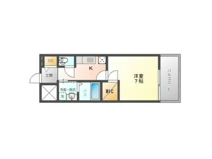 GARDENIA鶴見(1K/13階)の間取り写真