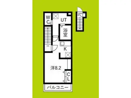 あんしん西宿08-6002(ワンルーム/2階)の間取り写真