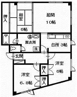 フレンズ710(3LDK/3階)の間取り写真