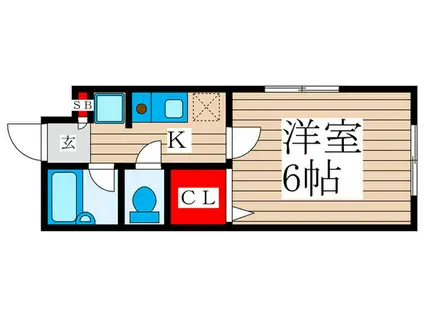 ヒーローズ(1K/1階)の間取り写真