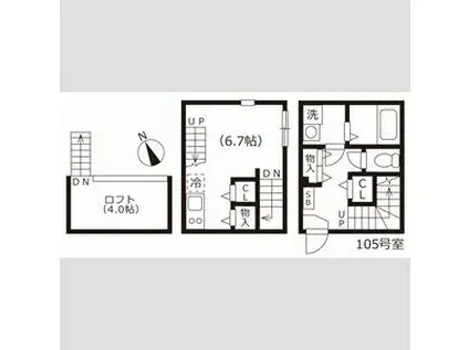 ハーモニーテラス野並III(ワンルーム/1階)の間取り写真