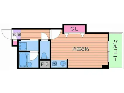 エルプラド京橋8号棟(ワンルーム/5階)の間取り写真