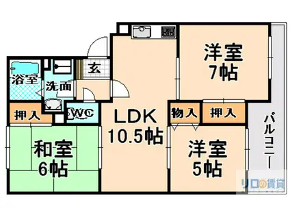 ヴァンベール(3LDK/2階)の間取り写真