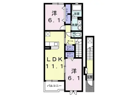 ファミーユ コトー(2LDK/2階)の間取り写真