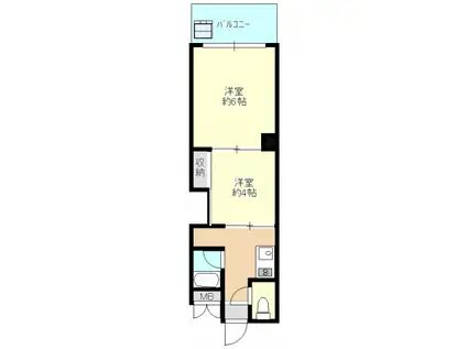 あずまビル(2K/3階)の間取り写真