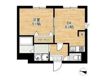 フェリーチェ二俣川(1DK/1階)の間取り写真