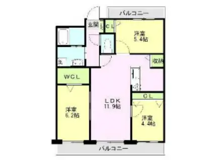 N.VILLAGE光の森西(3LDK/4階)の間取り写真