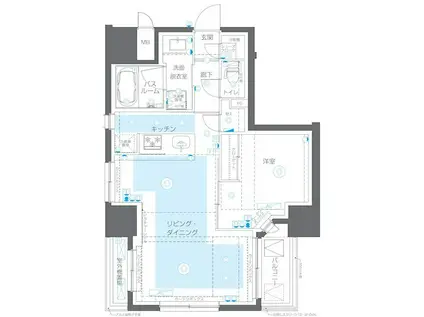 ZOOM錦糸町PARKSIDE(1LDK/2階)の間取り写真