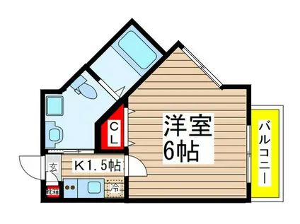 LA CLAIR船橋(1K/3階)の間取り写真