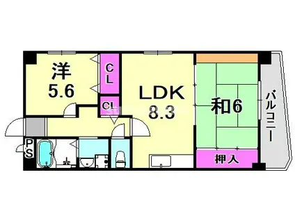 ラティエラ(2LDK/8階)の間取り写真