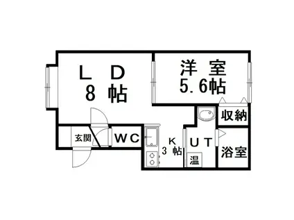 BROOK LANDS(1LDK/1階)の間取り写真