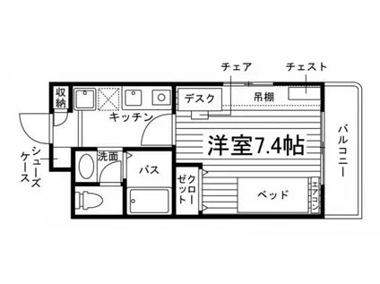 ラヴィール八幡山(1K/3階)の間取り写真
