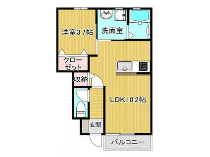 グランヒルズ(1LDK/1階)の間取り写真