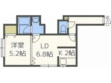 52EAMES(1LDK/3階)の間取り写真