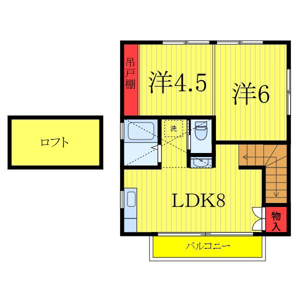 スピード若木第3(2LDK/2階)の間取り写真