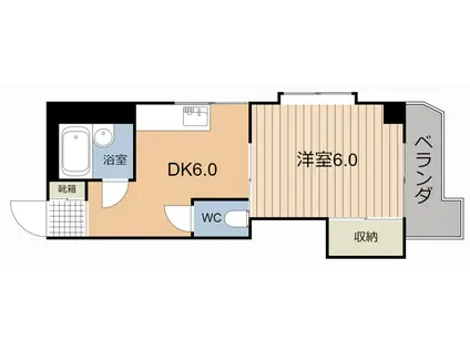 平和ビル(1DK/5階)の間取り写真