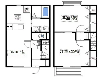 REVOIR B(2LDK/2階)の間取り写真
