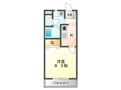 ベルメゾンキョーワ(1K/1階)の間取り写真