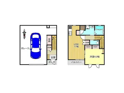 ONYX BASE(1LDK/1階)の間取り写真