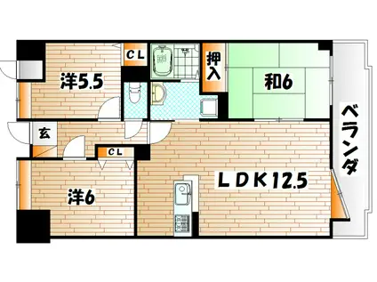 クレセール守恒(3LDK/3階)の間取り写真