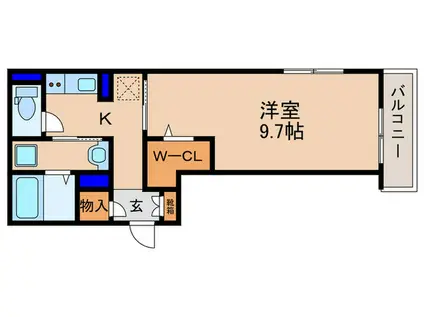 グレイスアムール(1K/2階)の間取り写真
