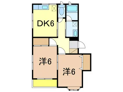 スプリングハイツ(2DK/2階)の間取り写真