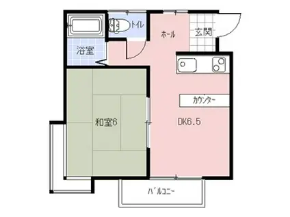 タウンハウス山崎(1DK/2階)の間取り写真