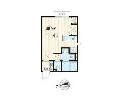 RISETTE(ワンルーム/1階)の間取り写真