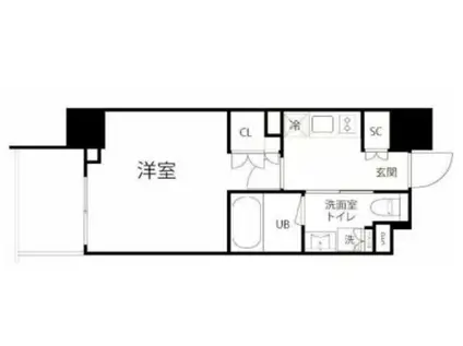 グランスイート麻布六本木(1K/2階)の間取り写真