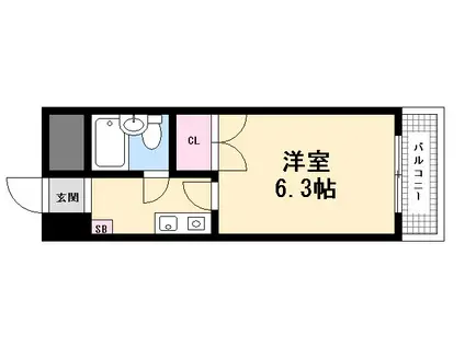 センテニアル横川(1K/4階)の間取り写真