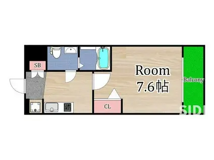 エグゼ大阪CITYルーエ(1K/7階)の間取り写真